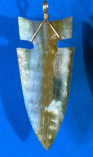 Ocean Wave Agate Arrowhead Necklace