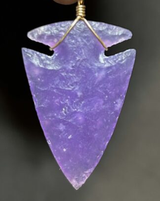 Purple Chalcedony Arrowhead Necklace