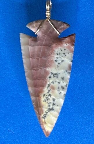 Polychrome Jasper Flintknapped Arrowhead Necklace