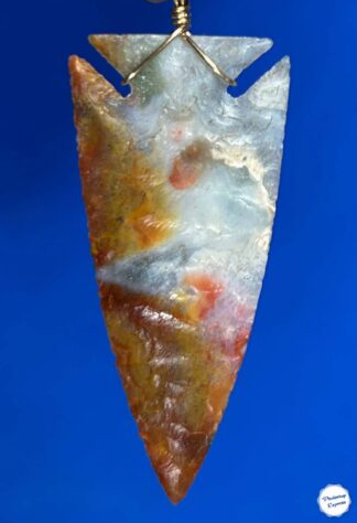 Ocean Wave Agate Arrowhead Necklace