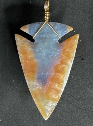 Agatized Florida Coral Arrowhead Necklace