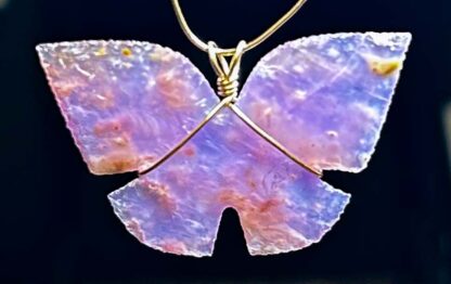 Purple Chalcedony Butterfly Necklace - Image 3