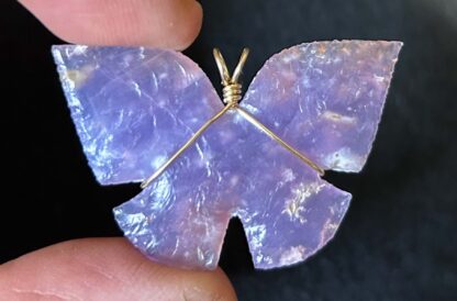 Purple Chalcedony Butterfly Necklace