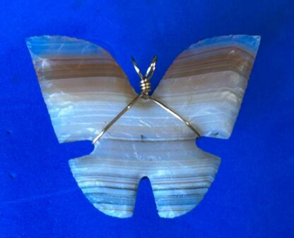 Flintknapped Brazilian Agate Butterfly Necklace - Image 3