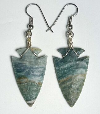 Polychrome Jasper Arrowhead Earrings