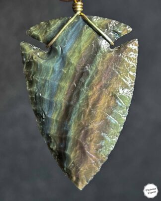 Peacock Obsidian Arrowhead Necklace