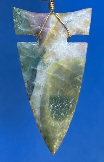 Ocean Wave Agate Arrowhead Necklace - Image 2
