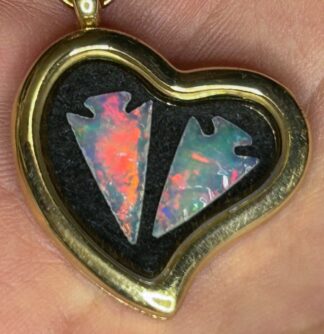 Twin Opal Arrowheads Locket